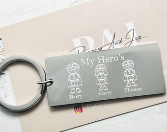 Personalisierter Superfamilien-Schlüsselanhänger, Geschenk für Papa, Geschenk für Mama, Geschenk für Mama, Geschenk zum Vatertag,