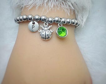 Ladybug Bracelet, Lady Bird Jewelry, Ladybug Gift,Insect Lover,Insect Gift, Insect Jewelry, Lady Bug Bracelet, Insect Bracelet,Ladybug Charm