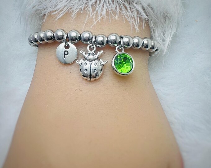 Ladybug Bracelet, Lady Bird Jewelry, Ladybug Gift,Insect Lover,Insect Gift, Insect Jewelry, Lady Bug Bracelet, Insect Bracelet,Ladybug Charm