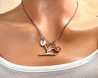 Gymnast Gift, Gymnast Necklace, Gymnastics Coach Gift, Girls Gymnastice Charm Necklace, Gymnast Jewelry
