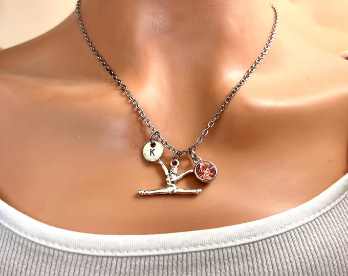Gymnast Gift, Gymnast Necklace, Gymnastics Coach Gift, Girls Gymnastice Charm Necklace, Gymnast Jewelry