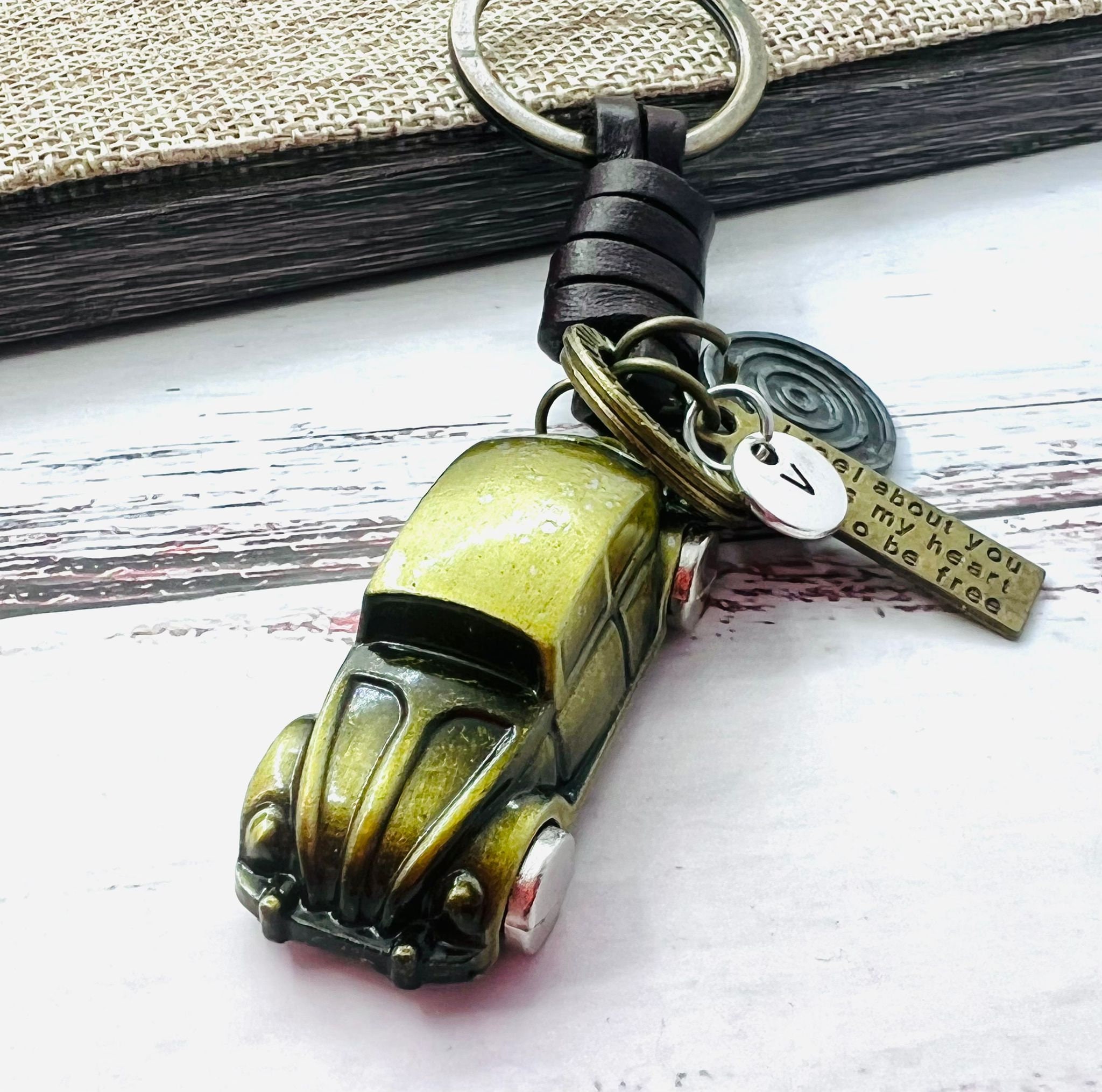 Porte clés Voiture En Cuir Petit Cadeau En Cuir Boucle Porte - Temu France