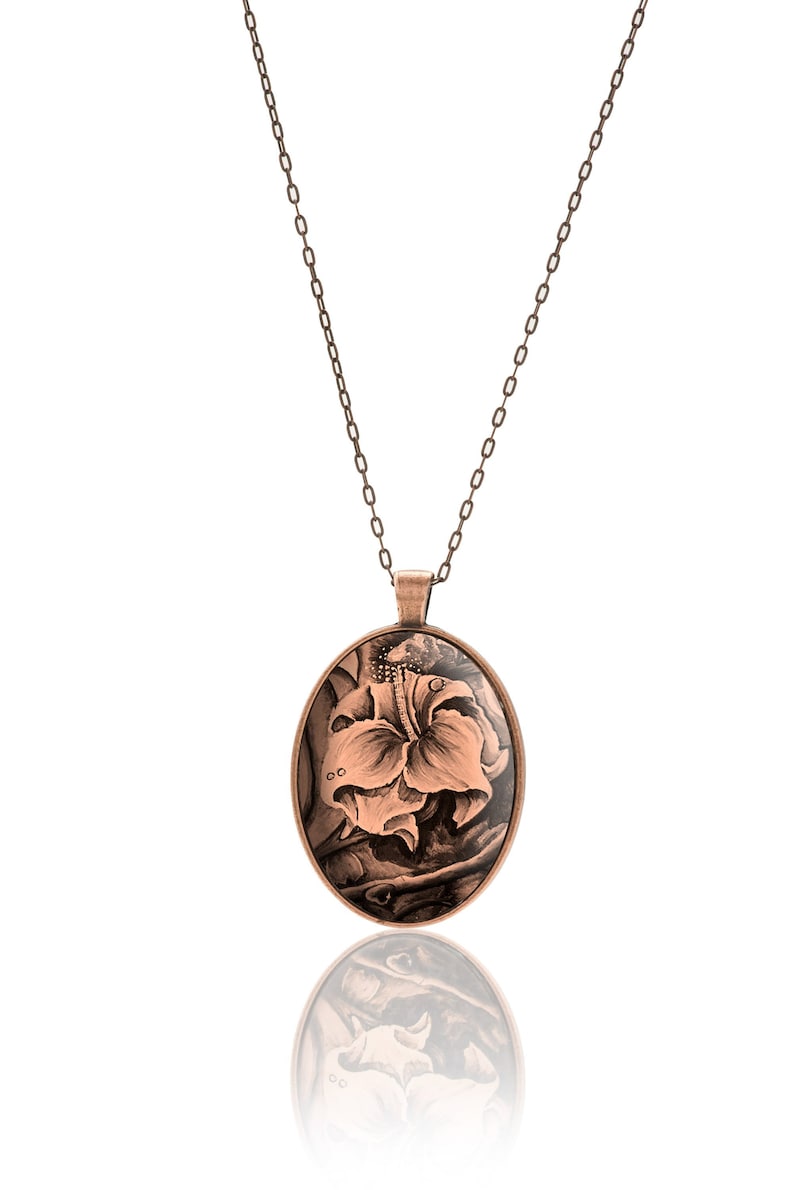 Pendentif Ancien Fleurs - Bijou Vintage, Occasion, Sans Marque