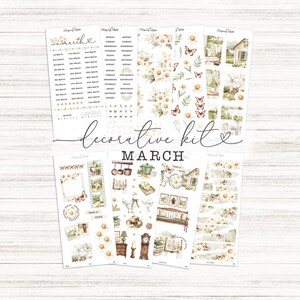 March Monthly Decorative Kit Bundle / 9 Sheets / a La Carte