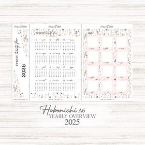 2025 Hobonichi A6 Techo Jahresübersicht / Jahresübersicht Sticker - Soft Petals