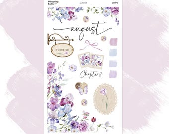 August monthly intro/dashboard planner sticker kit