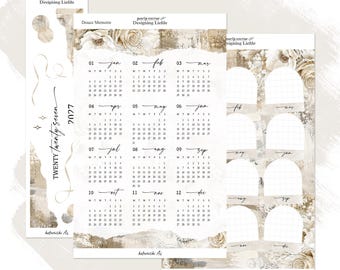 2027 Hobonichi A6 Yearly Stickers, Year at a Glance and Front Page Setup for your A6 planner - Douce Memoire