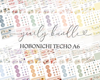 2027 Hobonichi A6 Techo Monthly Planner Sticker Kit Bundle ~ 12 Months