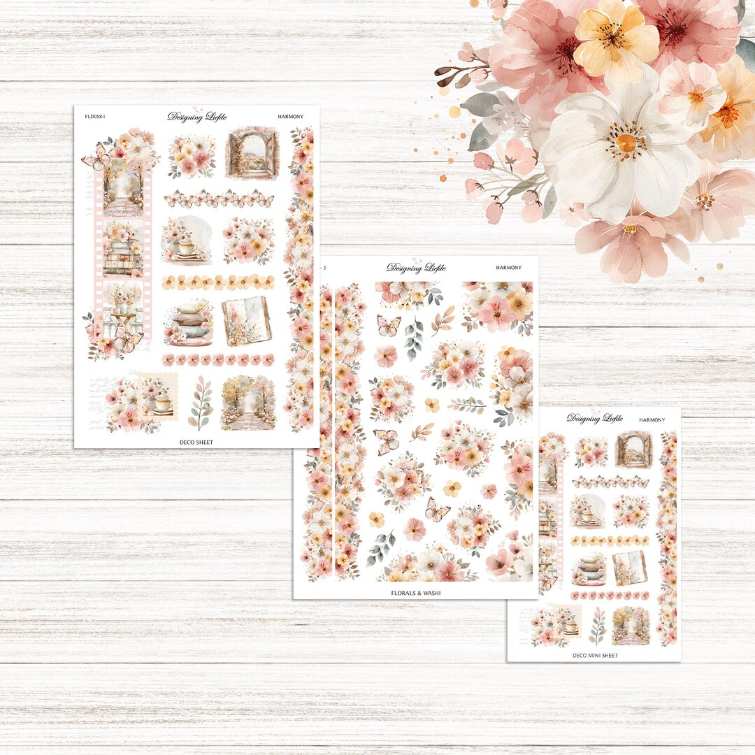 Matching Deco & Floral Stickers | Harmony | FLD058 - Etsy