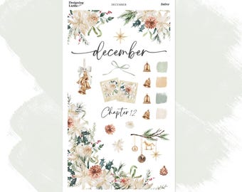 December monthly intro/dashboard planner sticker kit