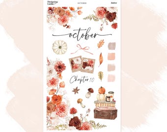 October monthly intro/dashboard planner sticker kit