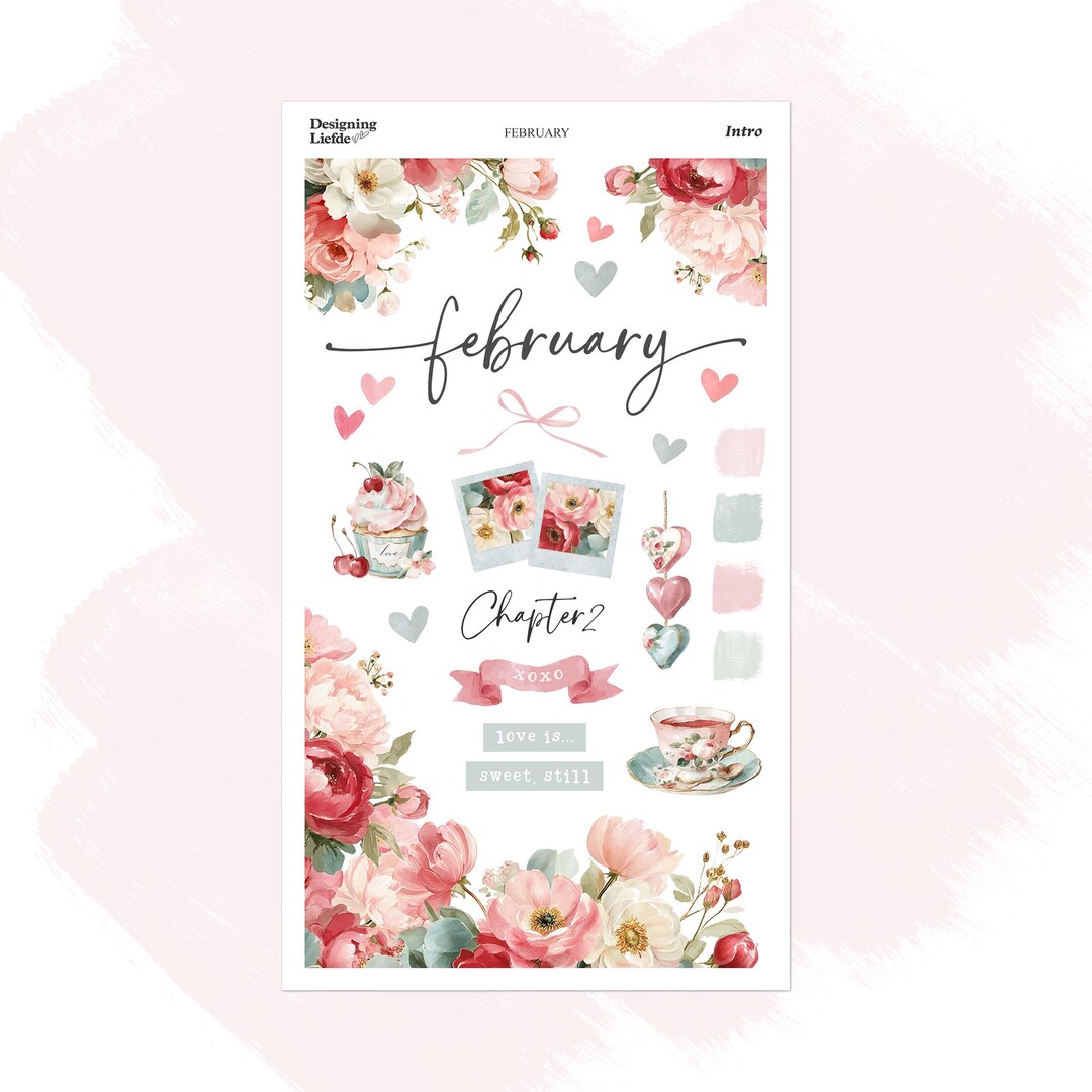 Project Intro Sticker February Monthly Intro/dashboard Planner Sticker Kit - Any Planner - Etsy