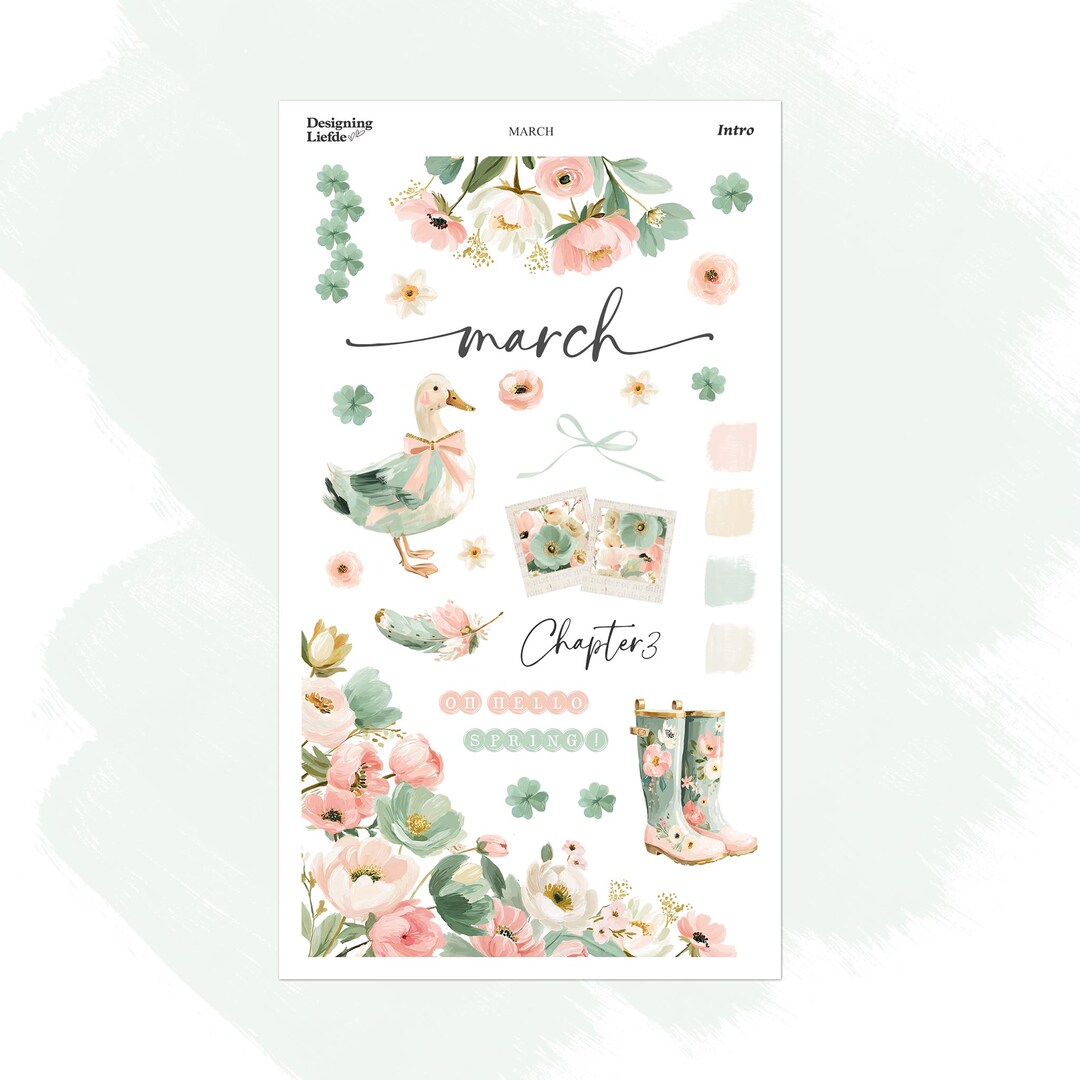 Project Intro Sticker March Monthly Intro/dashboard Planner Sticker Kit - Any Planner - Etsy