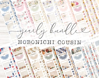Hobonichi Cousin Monthly Planner Sticker Kit Bundle ~ 12 Months