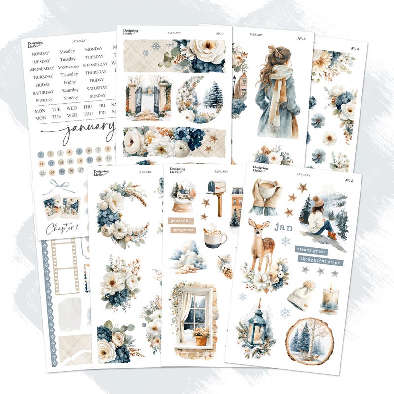 January Kit Sticker January Decorative Kits - Etsy UK