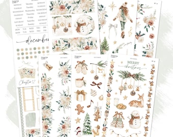 December Monthly Decorative Stickers For Journals and Planners