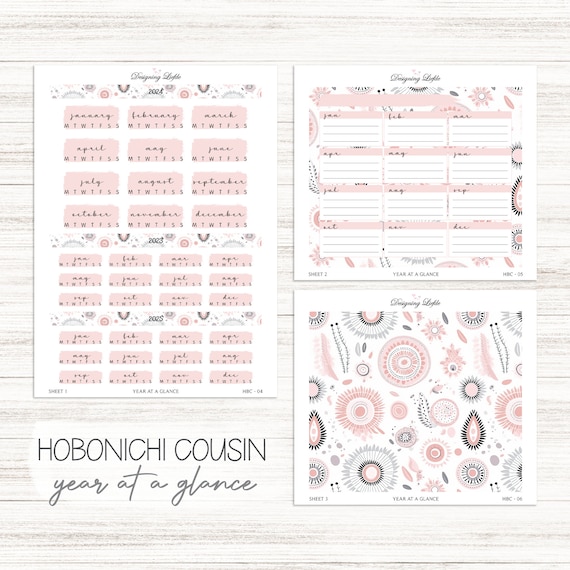 2024 Hobonichi Cousin Year at a Glance / Yearly View Stickers Bobo