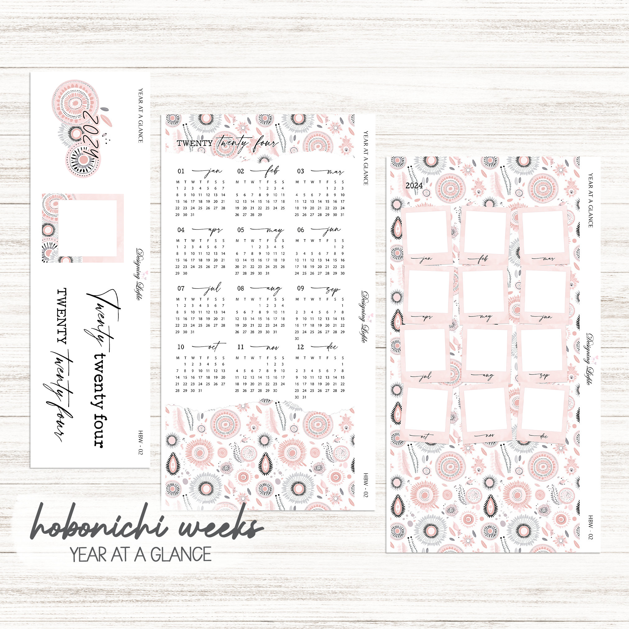 2024 Hobonichi Cousin Yearly View Covers, Year at A Glance A5 Planner  Stickers 