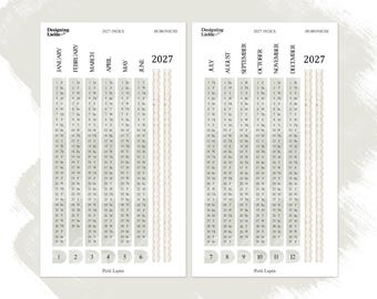 2027 Hobonichi Cousin Yearly Index Stickers -  Petit Lapin Collection