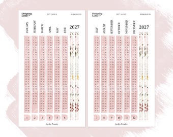 2027 Hobonichi Cousin Yearly Index Stickers -  Jardin Poudre Collection