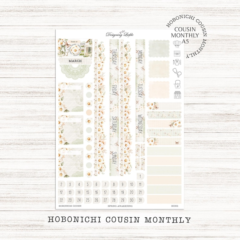 Hobonichi Cousin Monthly Planner Sticker Kit Bundle ~ 12 Months - Etsy