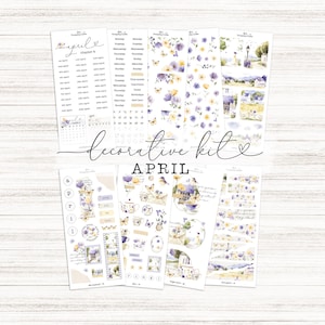 April Monthly Decorative Kit Bundle / 9 Sheets / a La Carte