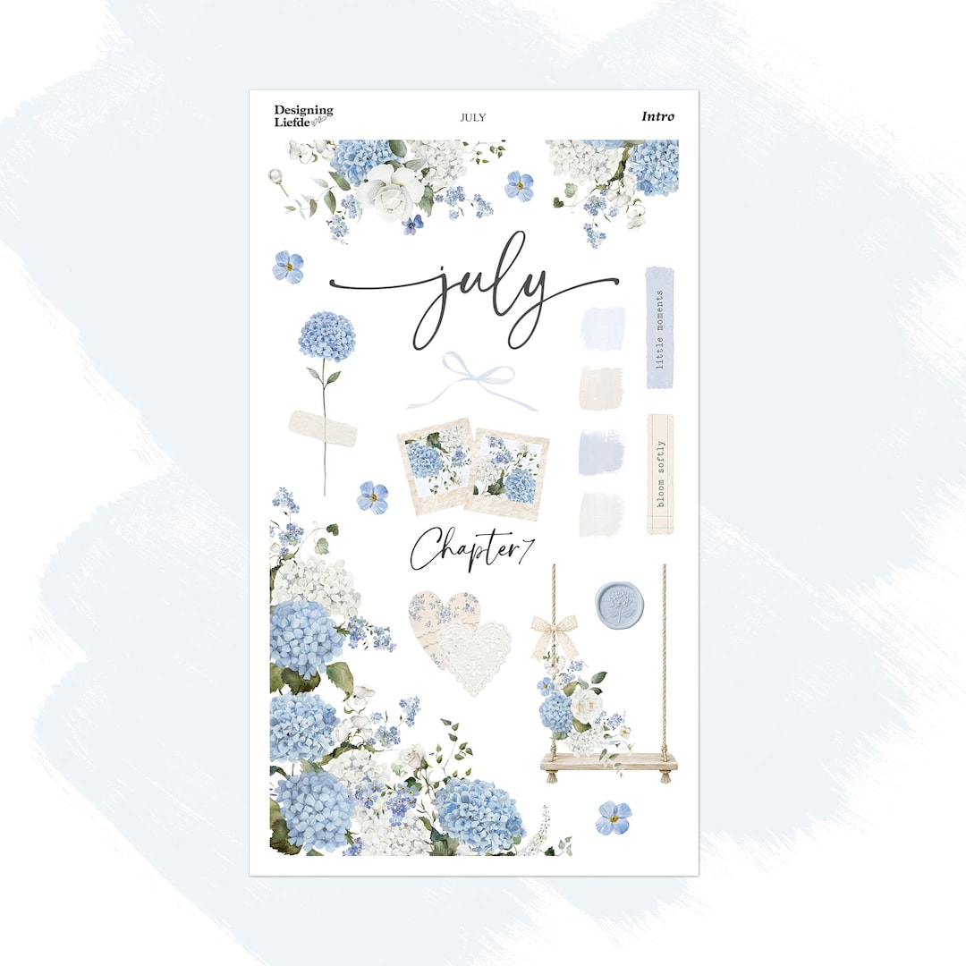 July Monthly Intro/dashboard Planner Sticker Kit - Etsy