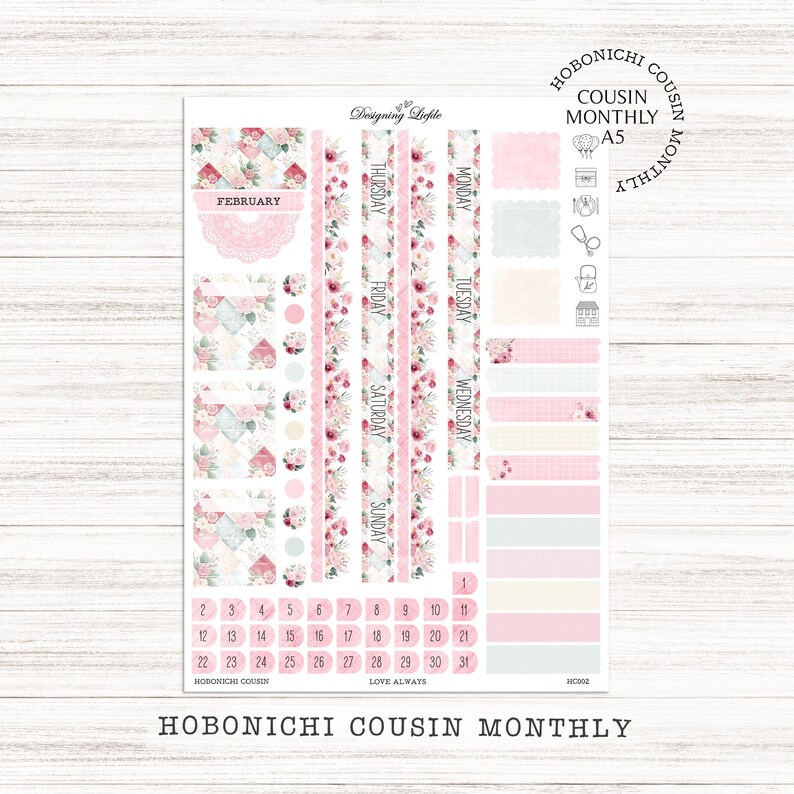 Hobonichi Cousin Monthly Planner Sticker Kit Bundle ~ 12 Months - Etsy
