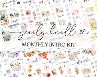 2027 Monthly Intro Planner Sticker Kit Bundle ~ 12 Months