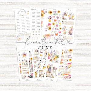 June Monthly Decorative Kit Bundle / 9 Sheets / a La Carte