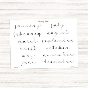 January to December - Months of the year stickers