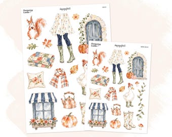 Decorative Planner Stickers - Happy Fall
