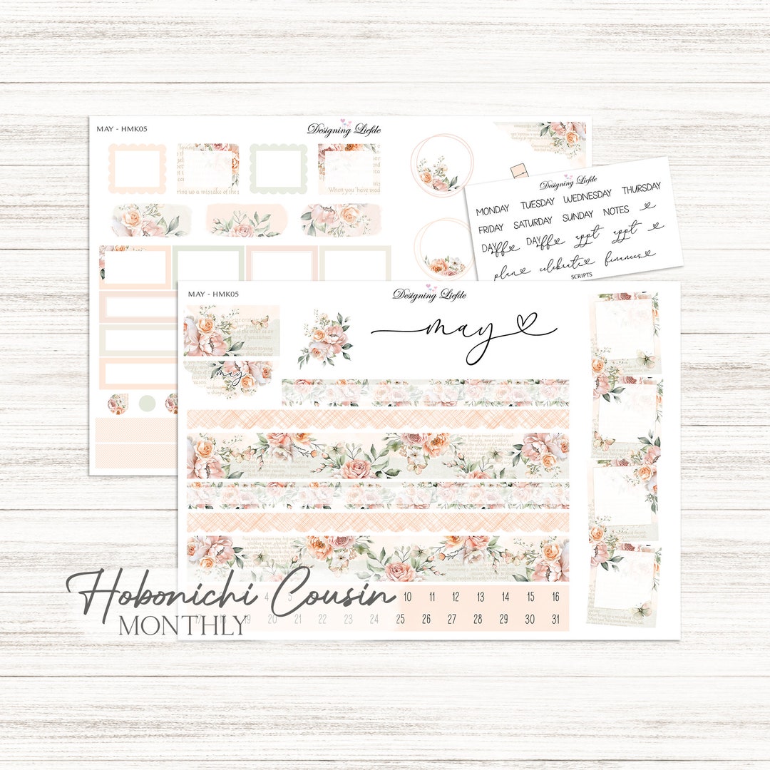 Hobonichi Cousin May Monthly Planner Sticker Kit - Etsy