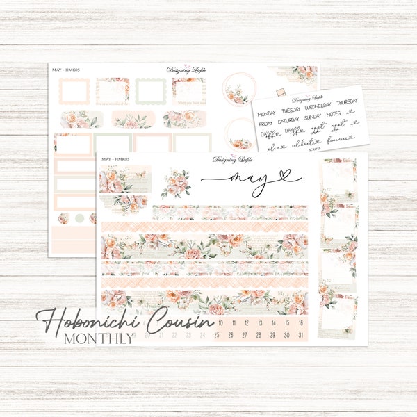 Hobonichi Cousin May Monthly Planner Sticker Kit