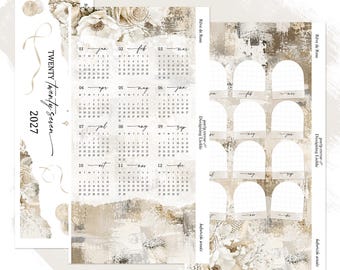 2027 Hobonichi Weeks Yearly Stickers, Year at a Glance and Front Page Setup for Weeks planner - Douce Memoire