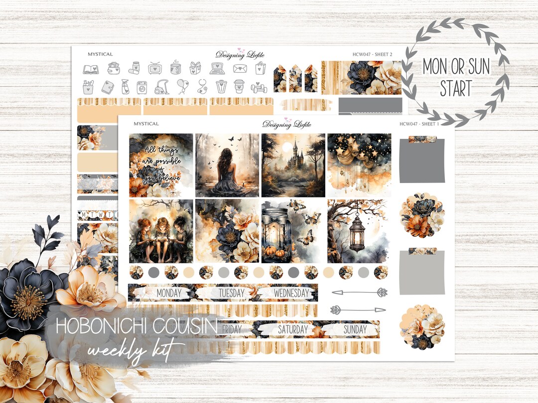 Hobonichi Cousin Weekly Planner Sticker Kit Mystical HCW047 - Etsy