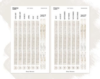 2027 Hobonichi Cousin Yearly Index Stickers - Douce Memoire Collection