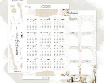 2027 Hobonichi A6 Yearly Stickers, Year at a Glance and Front Page Setup for your A6 planner - Petit Lapin