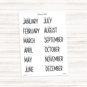 Bonjour, janvier - décembre - Stickers des mois de l'année
