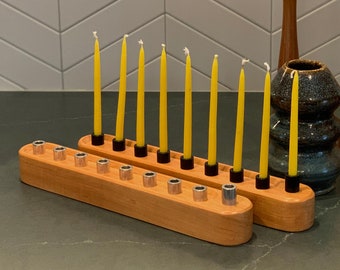 ROUNDED MODERN MENORAH -- Four Wood Choices -- Hanukkah -- Ready to Ship