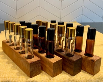 Essential Oil Holder - Fits All 10ml Roller Bottles - Four Wood To Choose From