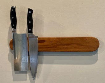 Magnetic Knife Holder - Modern Styling - Ash, Cherry or Walnut - Five Sizes!