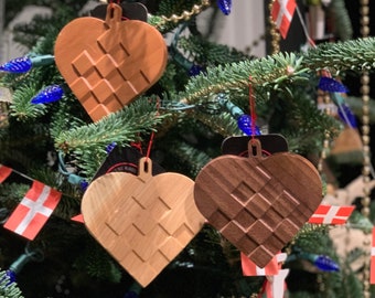 Danish Heart Basket Christmas Ornaments - Julehjerte - Choice of
