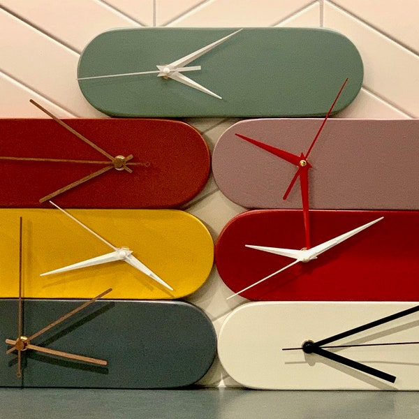 OBLONG CLOCK - Medium - Modern Wall Clock - Choice of Color!