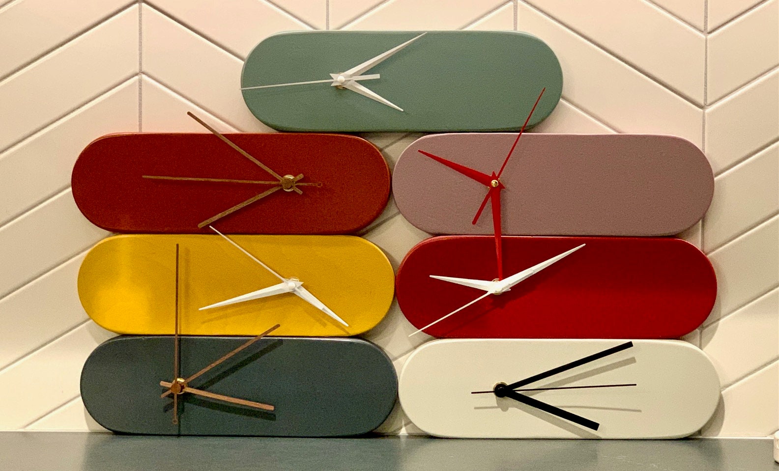 OBLONG CLOCK - Medium - Modern Wall Clock - Choice of Color!