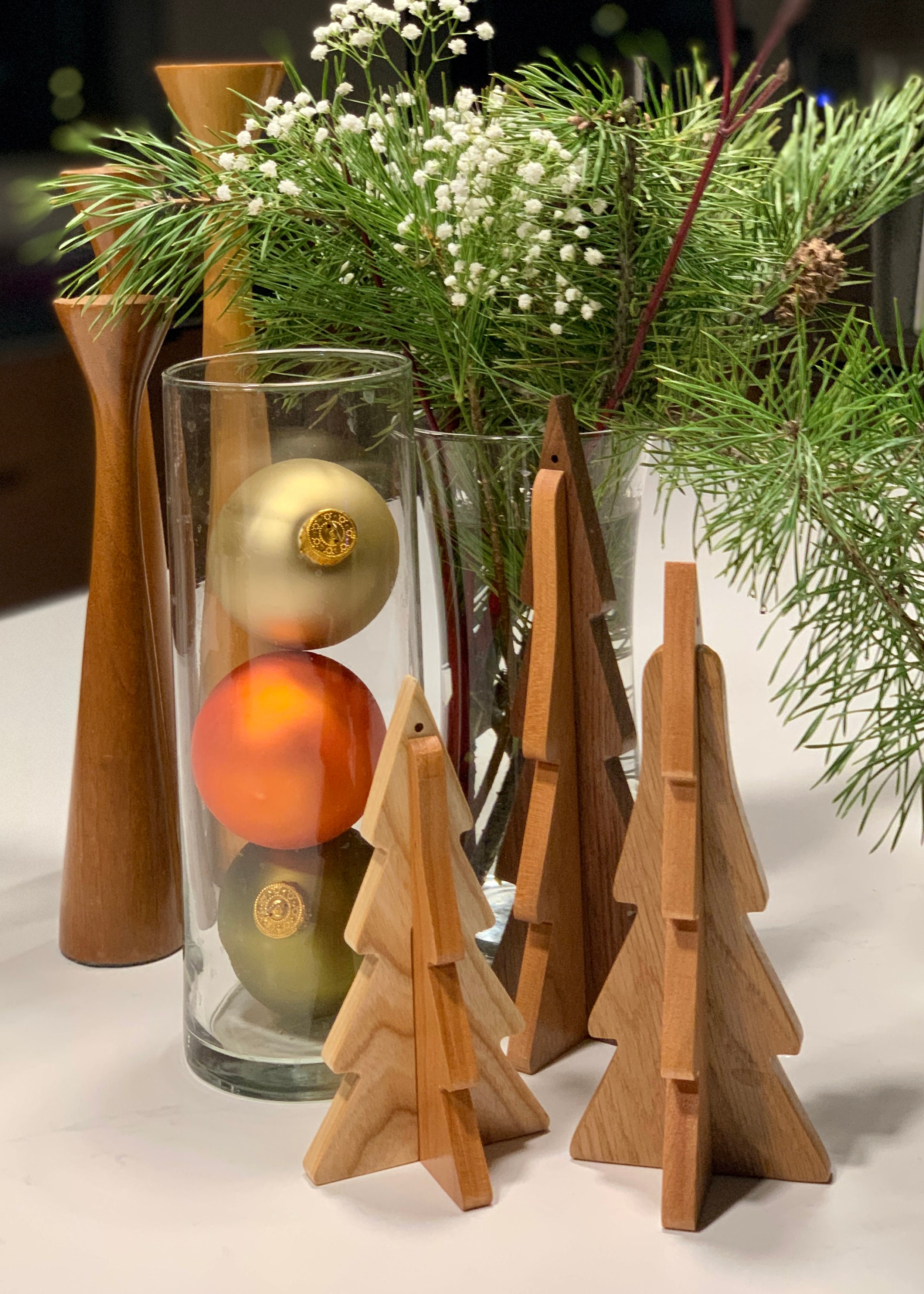 Interlocking Trees Modern Wooden Christmas Trees - Individual or Set of Three ...