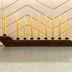 ARKITYPE DESIGN - Modern Menorah -- Five Wood Choices -- Hanukkah -- Ready to Ship