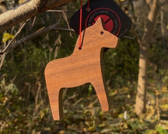 Swedish Dala Horse Christmas Ornament - Choice of Woods