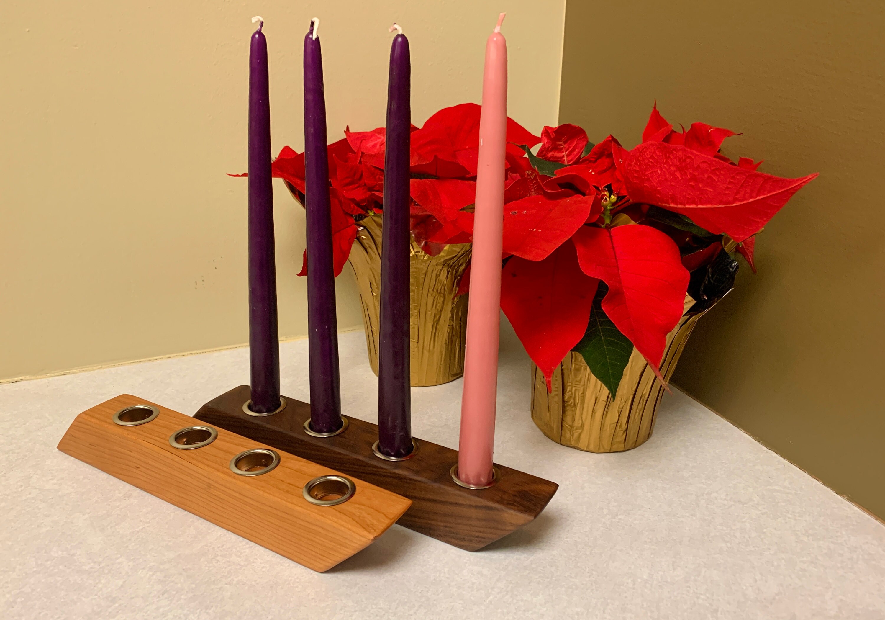 Advent Candle Holder 4 Taper Candles Option to Purchase Etsy