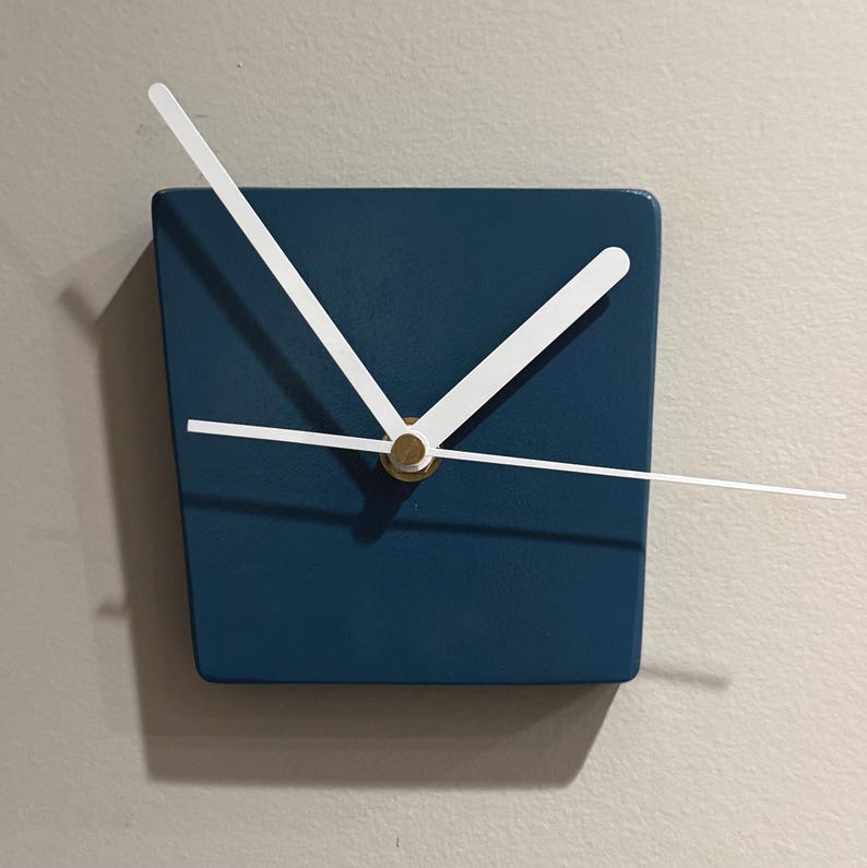 KINDA SQUARE - Small - Modern Wall Clock - Choice of Color! Nantucket Blue